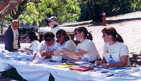 Volunteers at the registration table - June 1997